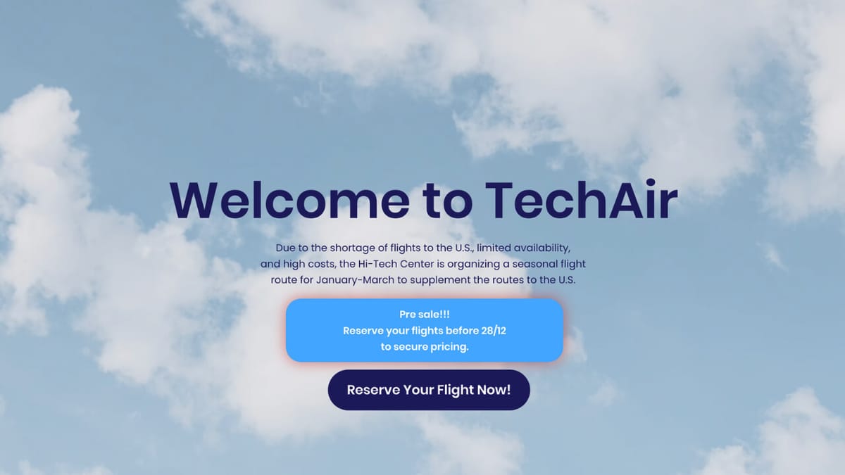 TechAir Launches: A New Non-Profit Airline for Hi-Tech Sector